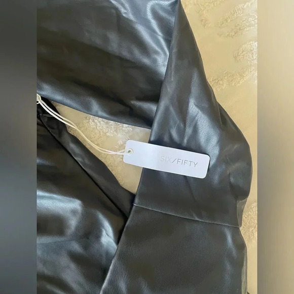 Six/Fifty Collared Leather Blouse - Picture 2 of 8